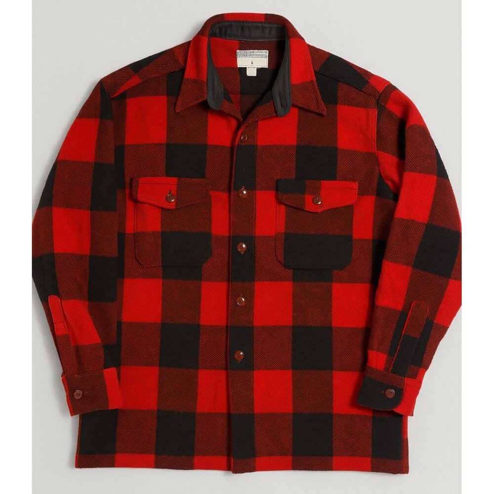 Vintage Western Field Montgomery Ward Unlined Wool Plaid Hunting Jacket Coat -XL